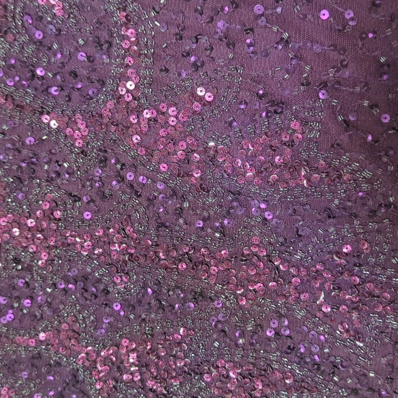 Adrianna Papell Women's Purple Sequin Formal Dress 4 - Picture 10 of 10